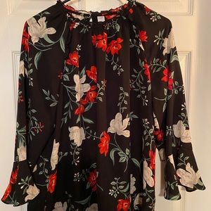 Black Floral Blouse